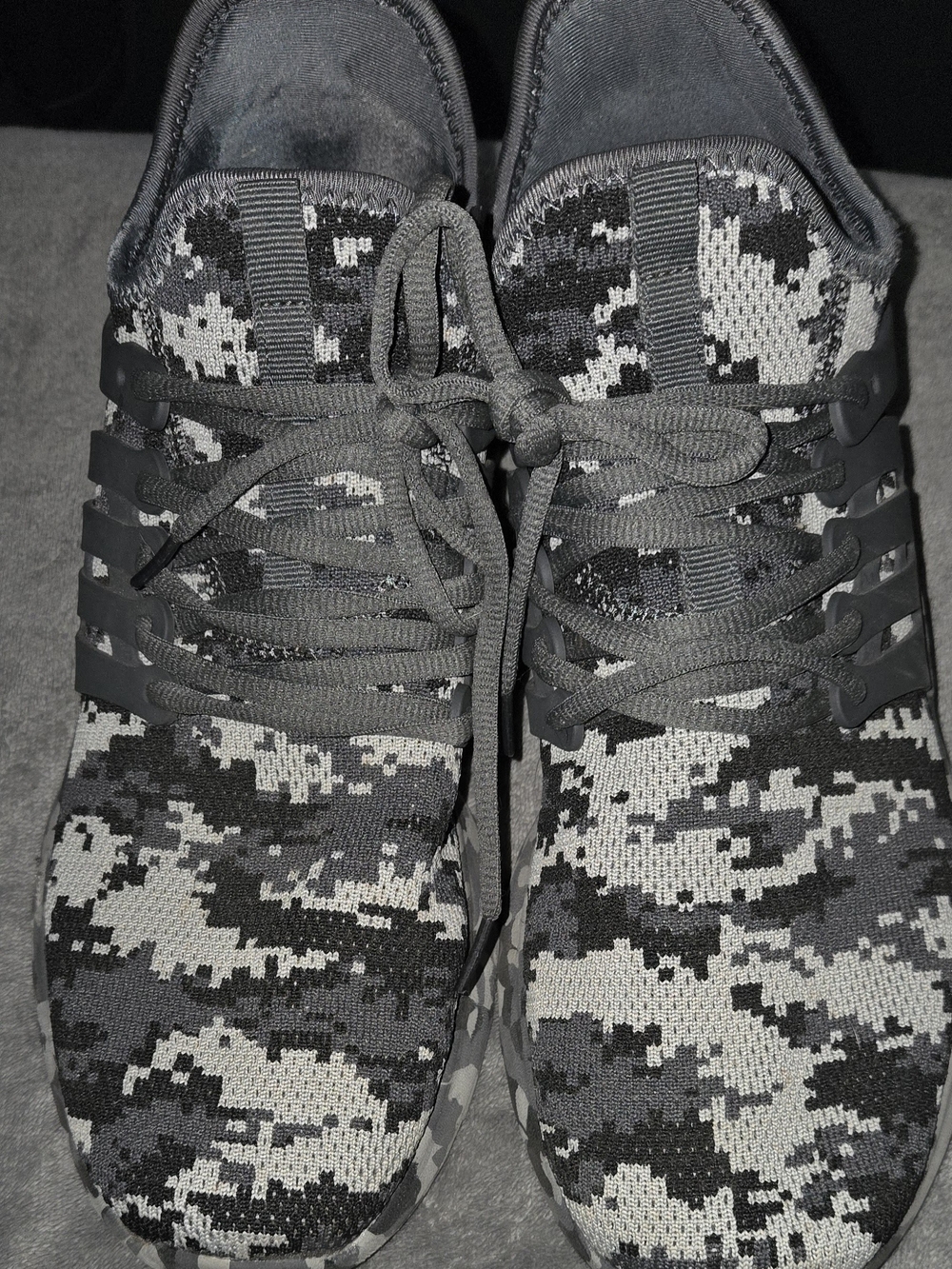 Men's Knit Camo Lace-Up Sneakers - Gray